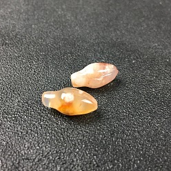 Cherry Blossom Agate Natural Cherry Blossom Agate Pendants, Flower Bud Charms, 18x9mm
