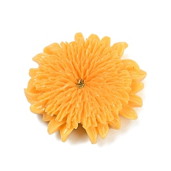 Оранжевый Непрозрачные смоляные цветы кабошоны, хризантема, оранжевые, 26x25.5x9.5 мм