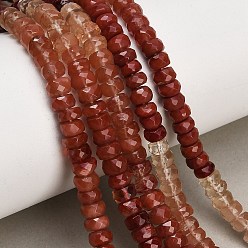 Feldspar Gradient Color Natural Feldspar Beads Strands, Rondelle, Faceted, 6x3.5mm, Hole: 0.5mm, about 114pcs/strand, 16.14''(41cm)