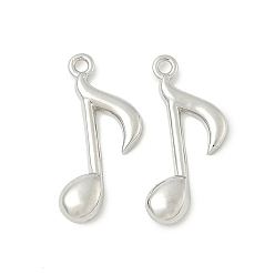 Платина Латунные подвески, прелести музыкальных нот, стойки покрытие, долговечный, без кадмия и без свинца, платина, 15.5x8x2 мм, отверстие : 1 мм