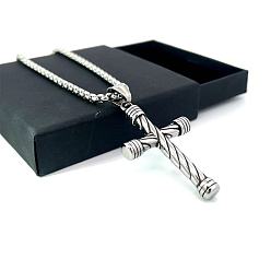 Нержавеющая Сталь Цвет Мужской и женский хип-хоп крестик на цепочке: простой, стильный, модный аксессуар.