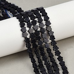 Синий Драгоценный Камень Синтетический синий авантюрин бисер нитей, цветка сливы, 6~6.5x6x2.5 мм, отверстие : 0.8 мм, около 60~63 шт / нитка, 14.37~14.84'' (36.5~37.7 см)