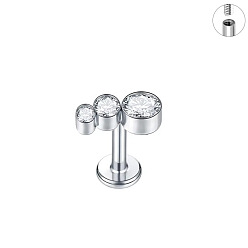 Другие G23 титановые микропаве прозрачные кубические циркониевые серьги для хряща, цвет нержавеющей стали, 12 мм