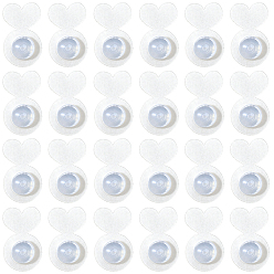 Белый 36шт. акриловых и силиконовых ушных петель, сердце, белые, 16x9.5 мм