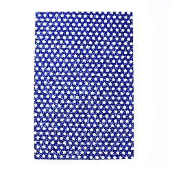 Синий Листы ткани из искусственной кожи на день независимости, с блестками, для изготовления кожаных серег и поделок своими руками, звезда картины, синие, 30x20x0.1 см