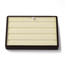 Бледно-Золотистый Подставки для дисплеев из искусственной кожи и дерева с прорезями, стенды для демонстрации алмазов, прямоугольные, бледно золотарник, 12x18x3.2 см, Внутренний диаметр: 16.6x10.6 cm