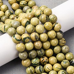 Природный Драгоценный Камень Нити бусин из натурального камня вердит, круглые, 8.5~9 мм, отверстие : 1 мм, около 44 шт / нитка, 14.76'' (37.5 см)