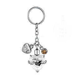 Белый Брелок из нержавеющей стали, не тускнеющий, с урной для праха и подвеской в виде крыла, белые, кулон: 2.5x2.1 см