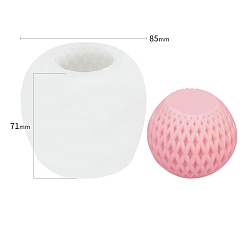 White DIY Candle Silicone Molds, for Candle Making, Food Grade Silicone, Flower, White, 8.5x7.1cm