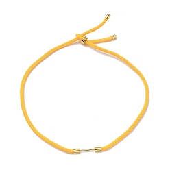 Yellow Adjustable Nylon Cord Necklace Making, with Brass Beadable Bar, Golden, Yellow, 18.11x0.16 inch(46x0.4cm)