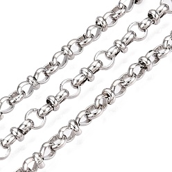 Платина Железные цепи с круглыми звеньями, несварные, с катушкой, платина, 5x1.5 мм, ссылка: 9.5x4x4 mm, около 32.81 футов (10 м) / рулон