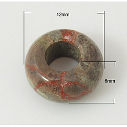 Rhyolit Jaspis Natürliche Rhyolit Jaspis europäischen Perlen, Großloch perlen, Rondell, 12x6 mm, Bohrung: 5 mm