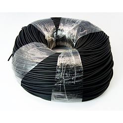 Black Synthetic Rubber Cord, Hollow, Black, 3mm, Hole: 0.8mm, about 263.56 yards(241m)/2000g