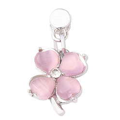 Серебро Шпильки из сплава клевера, металлические гвозди для часовых петель аксессуары, серебряные, 2.1x1 см