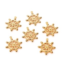 Golden 304 Edelstahl Anhänger, Ruder, golden, 23.5x21x2.5 mm, Bohrung: 1 mm