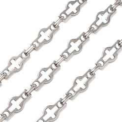 Нержавеющая Сталь Цвет 304 полые поперечные цепи из нержавеющей стали, несварные, цвет нержавеющей стали, 16.5x7x1 мм