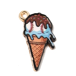 Ice Cream Emaille Anhänger Legierung, golden, Eiscreme Charme, 23x12.5x1.5 mm, Bohrung: 2 mm
