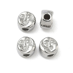 Нержавеющая Сталь Цвет 304 из нержавеющей стали бусы, абстрактное лицо, цвет нержавеющей стали, 6x4 мм, отверстие : 1.8 мм