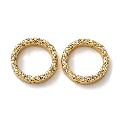 Настоящее золото 18K Рамка из прозрачного кубического циркония из латуни, круглые кольца, стойки покрытие, долговечный, без свинца и без кадмия, реальный 18 k позолоченный, 12x3 мм, отверстие : 1 мм, внутренний диаметр: 9 мм