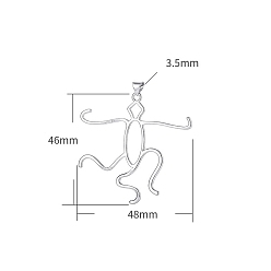 Платина Латуни кабошон настройки подвески, человек, платина, 48x46 мм, отверстие : 3.5 мм