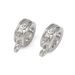 Платина Поручни из латунной трубки, колонка, без кадмия и без свинца, стойки покрытие, долговечный, платина, 9.5x7x3 мм, отверстие : 1.2 мм, внутренний диаметр: 4.2 мм