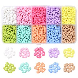 (52) Непрозрачная лаванда 60 g 10 цвета непрозрачные акриловые бусины, арахис, разноцветные, 6.5x4x3 мм, отверстие : 1.2 мм, 6 г / цвет