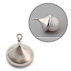 Платина Медные залоги, подставки под чашки для наполовину просверленных бусин, платина, 11x10 мм, отверстие : 0.9 мм, штифты : 1 мм