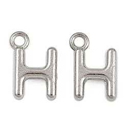 Letter H 304 прелести нержавеющей стали, полированный, цвет нержавеющей стали, Письмо ч, 9x5.5x2 мм, отверстие : 1.2 мм