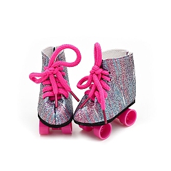 Серый Роликовые коньки куклы пвх, Аксессуары для американской куклы 18 дюйма для девочек, серые, 80 мм