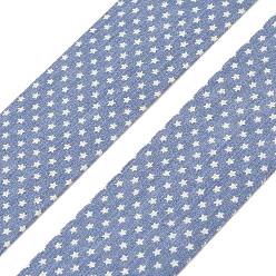 Стально-синий 5м лента из хлопка и льна с принтом в виде звезд, аксессуары для одежды, стальной синий, 1-5/8 дюйм (40 мм), около 5.47 ярдов (5 м) / рулон