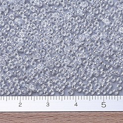 (RR160) Crystal Luster MIYUKI Round Rocailles Beads, Japanese Seed Beads, (RR160) Crystal Luster, 11/0, 2x1.3mm, Hole: 0.8mm, about 1100pcs/bottle, 10g/bottle