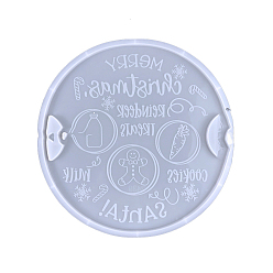 Круглые Силиконовые рождественские тематические формы для сервировки подносов своими руками, формы для литья смолы, для уф-смолы, изготовление изделий из эпоксидной смолы, круглые, 295x11 мм