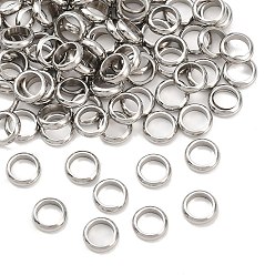 Нержавеющая Сталь Цвет Кольцо, устойчивое к потускнению 304 разделительные бусины из нержавеющей стали, металлические находки для поставок ювелирных изделий, цвет нержавеющей стали, 7x2 мм, отверстие : 5 мм