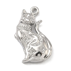 Нержавеющая Сталь Цвет 304 подвески из нержавеющей стали, манэки неко чаем, цвет нержавеющей стали, 25x16.5x6 мм, отверстие : 1.2 мм
