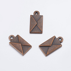 Красная Медь Талисман из сплава, без свинца и без кадмия, конверт, красная медь, длиной около 16.5 мм , шириной 9 мм , толщиной 2 мм , отверстие : 1.5 мм