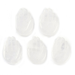 Хрусталь Природного кварца хрустальных подвесок, хамса руки, 26~27x18.5~19x6~6.5 мм, отверстие : 1.5 мм