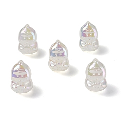 WhiteSmoke UV Plating Rainbow Iridescent Acrylic Beads, Dinosaur, WhiteSmoke, 22x15x20.5mm, Hole: 3.5mm