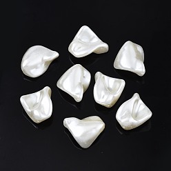 Кремово-белый Абс пластмассовые жемчужные подвески, самородки, кремово-белые, 24x19.5x9 мм, отверстие : 1.2 мм, Около 320 шт / 500 г