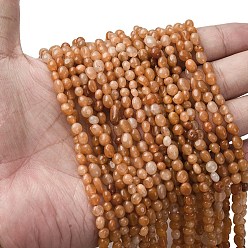 Красный Авантюрин Натуральный красный авантюрин бисер нитей, самородки, 5~9x4~6x3~4.5 мм, отверстие : 0.7 мм, около 75~89 шт / нитка, 15.35'' (39 см) ~ 15.94'' (40.5 см)