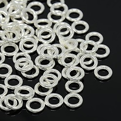 Серебро Сплавочные овальные бусины тибетского стиля , без кадмия и без свинца, рондель, серебряные, 8x1.5 мм, отверстие : 5 мм