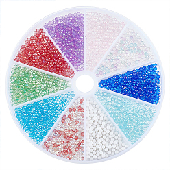 (52) Непрозрачная лаванда 10 сумки 10 цвета прозрачные круглые икорные бусины, пузырьковые бусы, хрустальные крошечные стразы стеклянные микрошарики, аксессуары для украшения ногтей своими руками, разноцветные, 1~3 мм