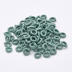 Средний Аквамарин Полиэстер плетение бисер, кольцо, средний аквамарин, 6x2 мм, отверстия: 3 мм, около 200 шт / мешок