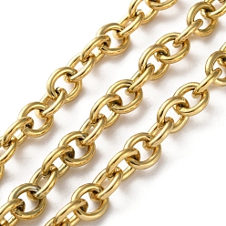 Настоящее золото 18K 304 из нержавеющей стали цепи Роло, несварные, с катушкой, ионное покрытие (ip), реальный 18 k позолоченный, 10.5x9x2 мм, около 32.81 футов (10 м) / рулон
