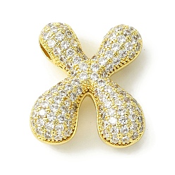 Letter X Стойки обшивки латунь кубического циркония подвески, без кадмия и без свинца, долговечный, алфавит, Письмо X, 21.5x19.5x8 мм, отверстие : 4x2 мм