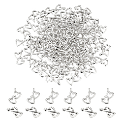 Античное Серебро 100 подвески из цинкового сплава в тибетском стиле, сердце прелести, античное серебро, 18x15x1.5 мм, отверстие : 1.5 мм