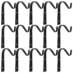 Black 15 Bags Iron Wall Hooks, with Screw, Black, 98x15.5x75.5mm