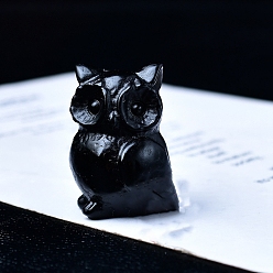 Обсидиан Резные украшения из натурального обсидиана в форме совы, для домашнего офисного стола, 35 мм