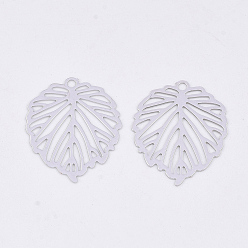 Платина Латунные подвески, гравированные металлические украшения, долговечный, без кадмия, без никеля и без свинца, лист, платина, 22x17.5x0.3 мм, отверстие : 1.5 мм