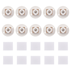 Белый 4 комплекты универсальных колес из АБС и стали 360°вращение шкива шарика, с самоклеящейся тканью ева, для мебельной фурнитуры, белые, 30~44.5x35~44.5x2~13.5 мм