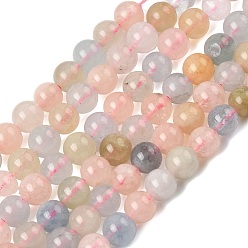 Морганит Природные морганит нитей бисера, класс А, круглые, 6~7 мм, отверстие : 1 мм, около 60~67 шт / нитка, 15.7 дюйм